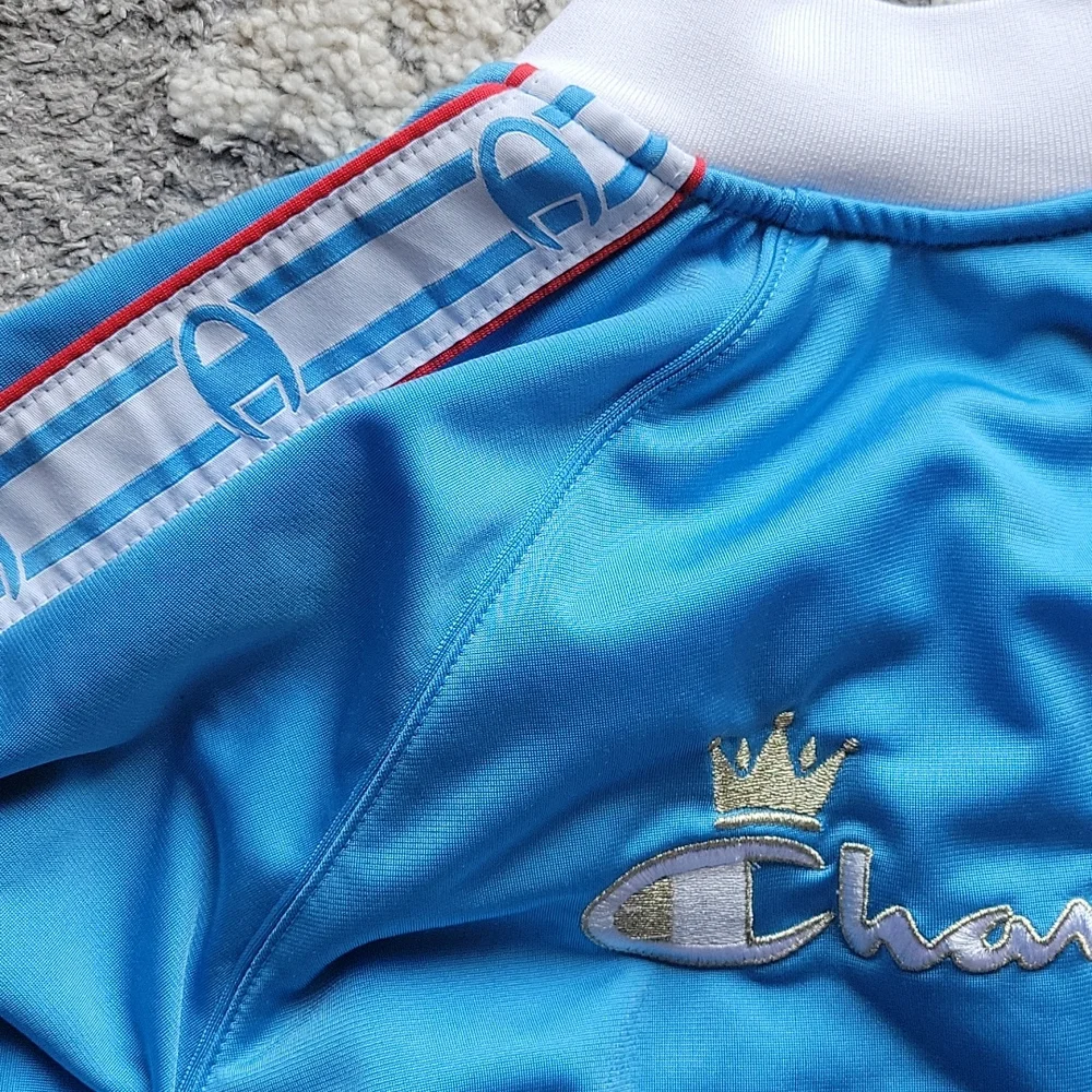 Champion Crown C Logo Cropped Life Track Jacket Baby Blue Medium